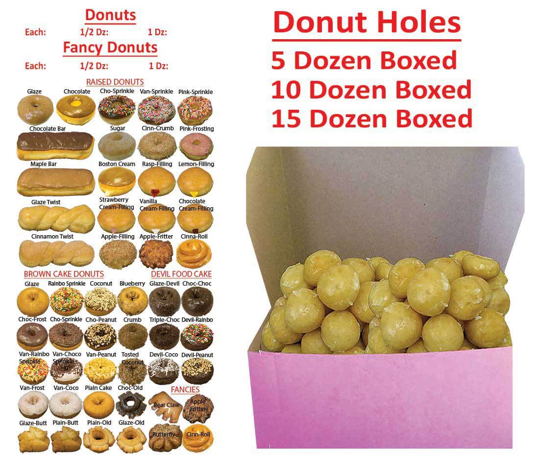 Donuts menu